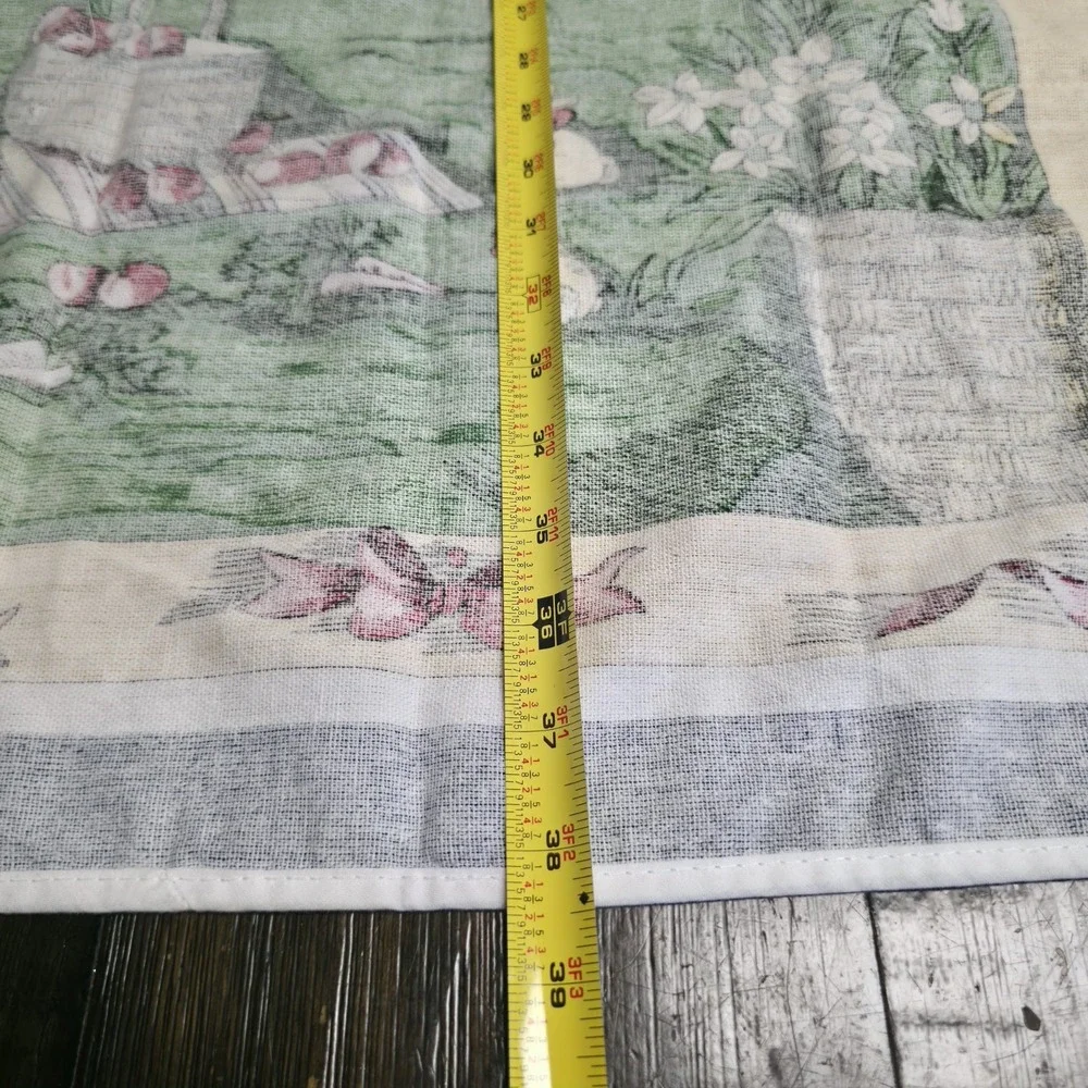 Vtg Joan Kessler Concord Fabric Apron Harvest Scene Apples Bunnies Farmhouse 80s